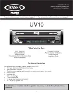 Preview for 1 page of Jensen Phase Linear UV10 Installation Manual