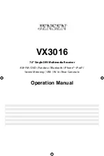 Jensen VX3016 Operation Manual preview