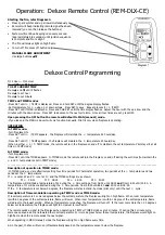 Preview for 2 page of Jetmaster HEAT & GLO REM-DLX-CE Programming