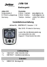 Jetter JVM-104 Installation Manual preview