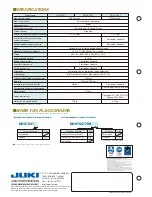 Preview for 4 page of JUKI DNU-1541 Specifications