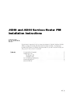 Preview for 1 page of Juniper J4300 Installation Instructions Manual