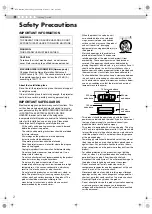 Preview for 2 page of JVC HD100 - DLA - D-ILA Projector Instructions Manual