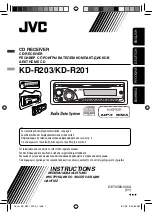 Preview for 1 page of JVC KD-R201 Instructions Manual