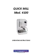 Kaffe Grossisten QUICK MILL 4100 Operating Instructions Manual preview