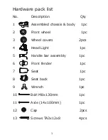 Preview for 3 page of Kaylee KL-20039 Assembly And Safety Instructions