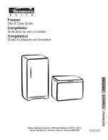 Preview for 1 page of Kenmore 1658 - Elite 24.9 cu. Ft. Chest Freezer Use And Care Manual