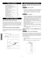 Preview for 2 page of Kenmore 4413 - Pro 16.5 cu. Ft. Professional Size Freezer Use And Care Manual