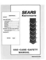 Kenmore 71291 Use Use, Care, Safety Manual preview