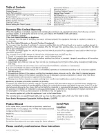 Preview for 2 page of Kenmore 790.9731 Series Use And Care Manual