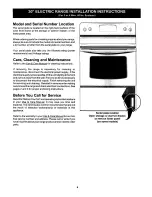 Preview for 6 page of Kenmore 9410 - 30 in. Electric Range Installation Instructions Manual