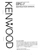 Preview for 1 page of Kenwood DPC-7 Instruction Manual