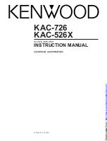 Preview for 1 page of Kenwood KAC-526X Instruction Manual