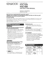 Preview for 1 page of Kenwood KAC-626 Instruction Manual