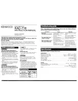 Preview for 1 page of Kenwood KAC-716 Instruction Manual