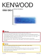 Preview for 2 page of Kenwood KNA-G431 Installation Manual