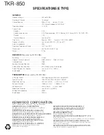 Preview for 101 page of Kenwood TKR-850 Service Manual