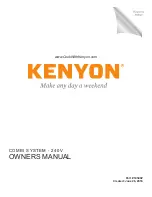 Preview for 1 page of Kenyon B70450 Owner'S Manual