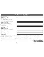 Preview for 27 page of Kessel 85 030 Installation, Operation And Maintenance Instructions