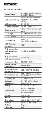 Preview for 10 page of Kewtech KT1795 Instruction Manual