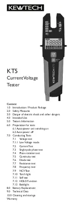 Preview for 1 page of Kewtech KT5 Manual