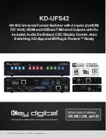 Preview for 1 page of Key Digital KD-UFS42 Quick Start Manual