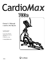 Keys Fitness CardioMax 700e Owner'S Manual preview