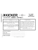 Preview for 2 page of Kicker Livin Loud SX1250.1 Owner'S Manual