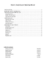 Preview for 2 page of kincrome K12054 Owner'S Assembly And Operating Manual