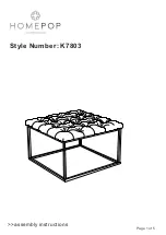 Preview for 1 page of Kinfine Homepop K7803 Assembly Instructions