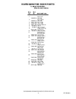 Preview for 8 page of KitchenAid KBFS25EVMS3 Parts List