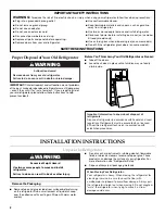 Preview for 2 page of KitchenAid KBRS19KTBL - 18.5 cu. Ft. Bottom Mount Refrigerator User Instructions