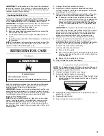 Preview for 15 page of KitchenAid KBRS19KTBL - 18.5 cu. Ft. Bottom Mount Refrigerator User Instructions