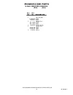 Preview for 10 page of KitchenAid KBRS22EVBL - 21.9 cu. Ft. Bottom Mount Refrigerator Parts List