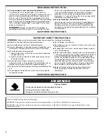 Preview for 2 page of KitchenAid KDPE234GPS User Instructions