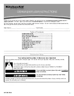 Preview for 1 page of KitchenAid KDTM404EWH User Instructions