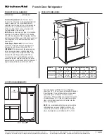 KitchenAid KFCO22EVBL - 20cf - Dr 3WIDE Filtered Ice Specification Sheet preview