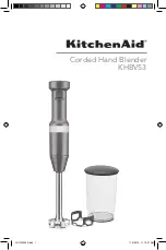 KitchenAid KHBV53 Manual preview
