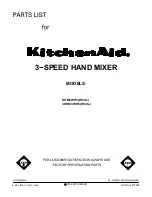 KitchenAid KHM3WH5 Parts List preview