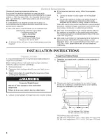 Preview for 8 page of KitchenAid KHSU205WBA0 Installation Instructions And Use & Care Manual