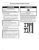 Preview for 4 page of KitchenAid KitchenAid SIDE BY SIDE REFRIGERATOR Use And Care Manual