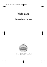 Preview for 1 page of KitchenAid KMCE 3610 Instructions For Use Manual