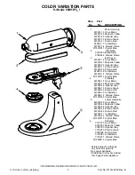 Preview for 2 page of KitchenAid KSM150PSAC - Artisan Series Mixer Parts List