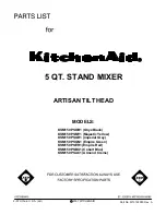 Preview for 1 page of KitchenAid KSM150PSAC1 Parts List