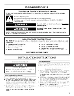 Preview for 3 page of KitchenAid KUIC15PLXS Use And Care Manual