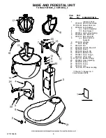 Preview for 6 page of KitchenAid KV25G0XER - Professional 5 Plus 450 Watt Stand Mixer Parts List