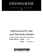 Preview for 1 page of Kleenmaid DW15W Instructions For Use And Warranty Details