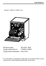 Preview for 2 page of Kleenmaid KCDW6010S Technical & Service Manual