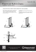 Preview for 2 page of Kleenmaid TO100 Series Installation