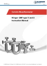 KLINGER CMF U Series Instruction Manual preview